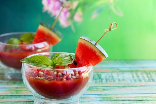 sopa frita de tomate y sandia 