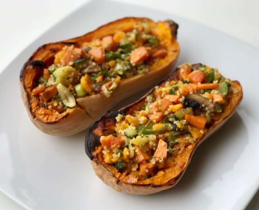 calabaza rellena de verduras 